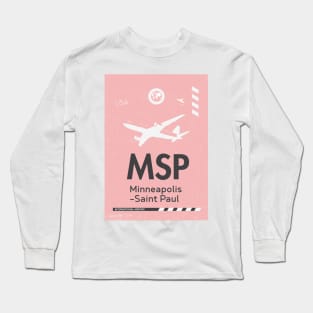 MSP Minneapolis Saint Paul airport tag 2 Long Sleeve T-Shirt